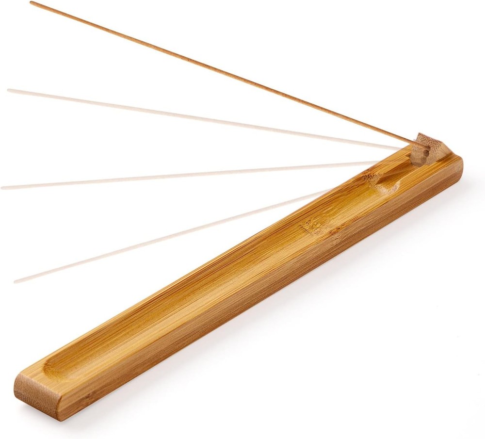 Bamboo Wood Incense Holder for Sticks with Adjustable Angle, Burner...