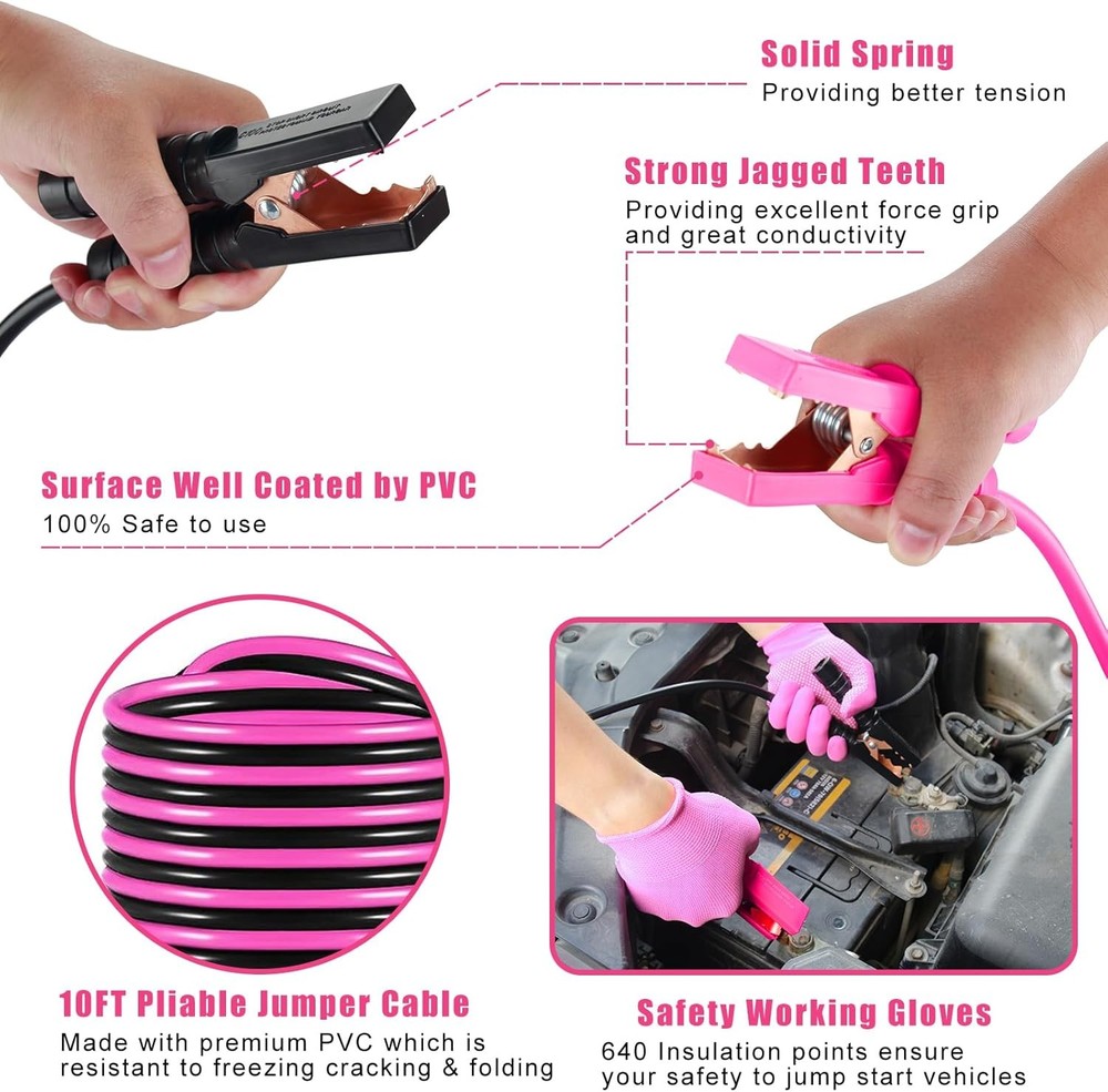 Pink Roadside Emergency Car Kit