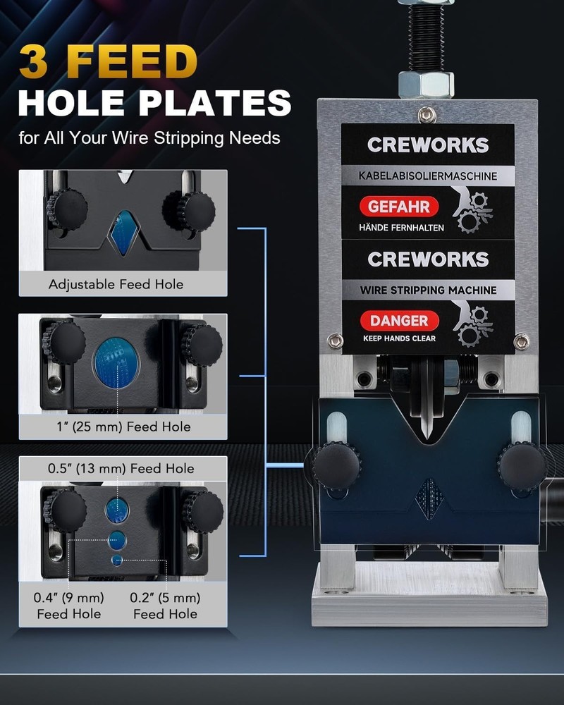 DIY Wire Stripper with Three Feed Hole Plates for Efficient Insulation Removal
