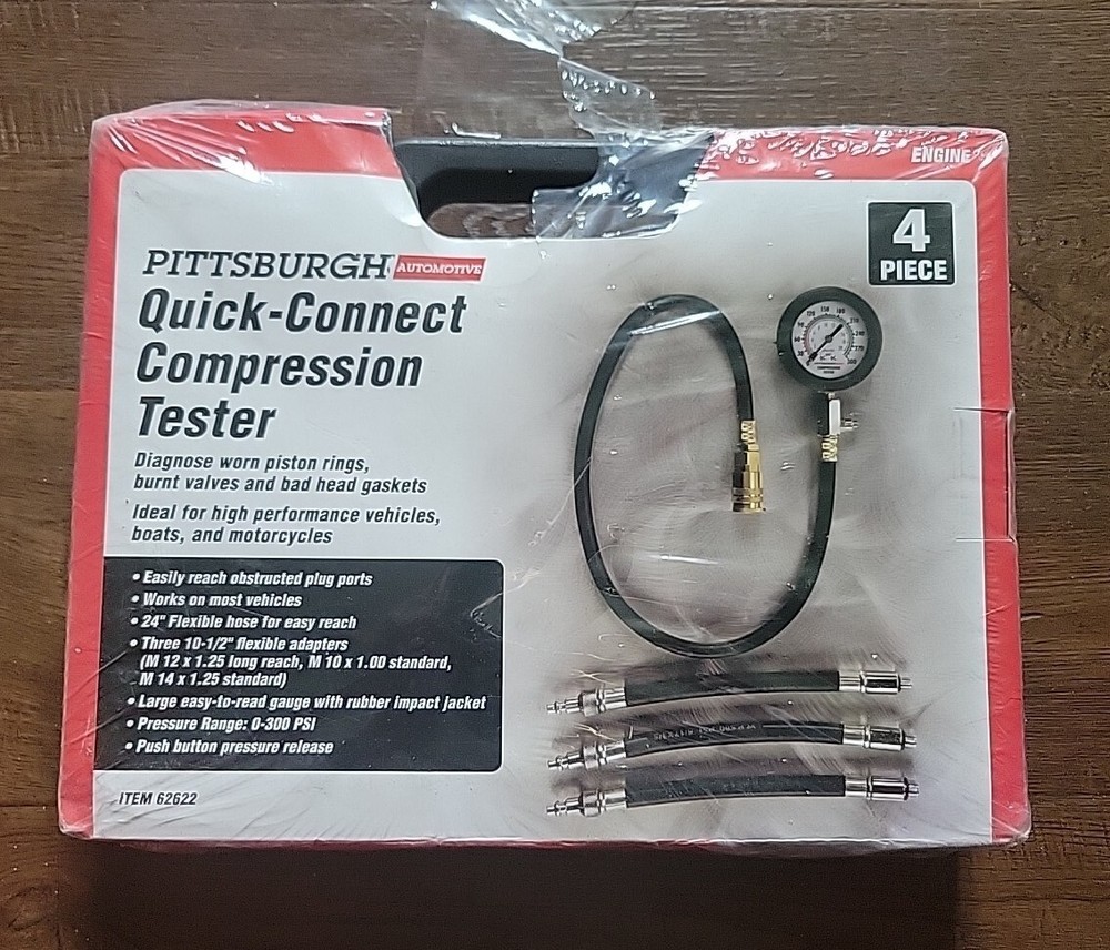 Pittsburgh Automotive 62622 Quick-Connect Compression Tester - 4-Piece Kit