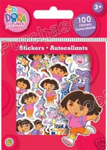 DORA THE EXPLORER ~100 DIE CUT GLITTER STICKERS PACK #1~