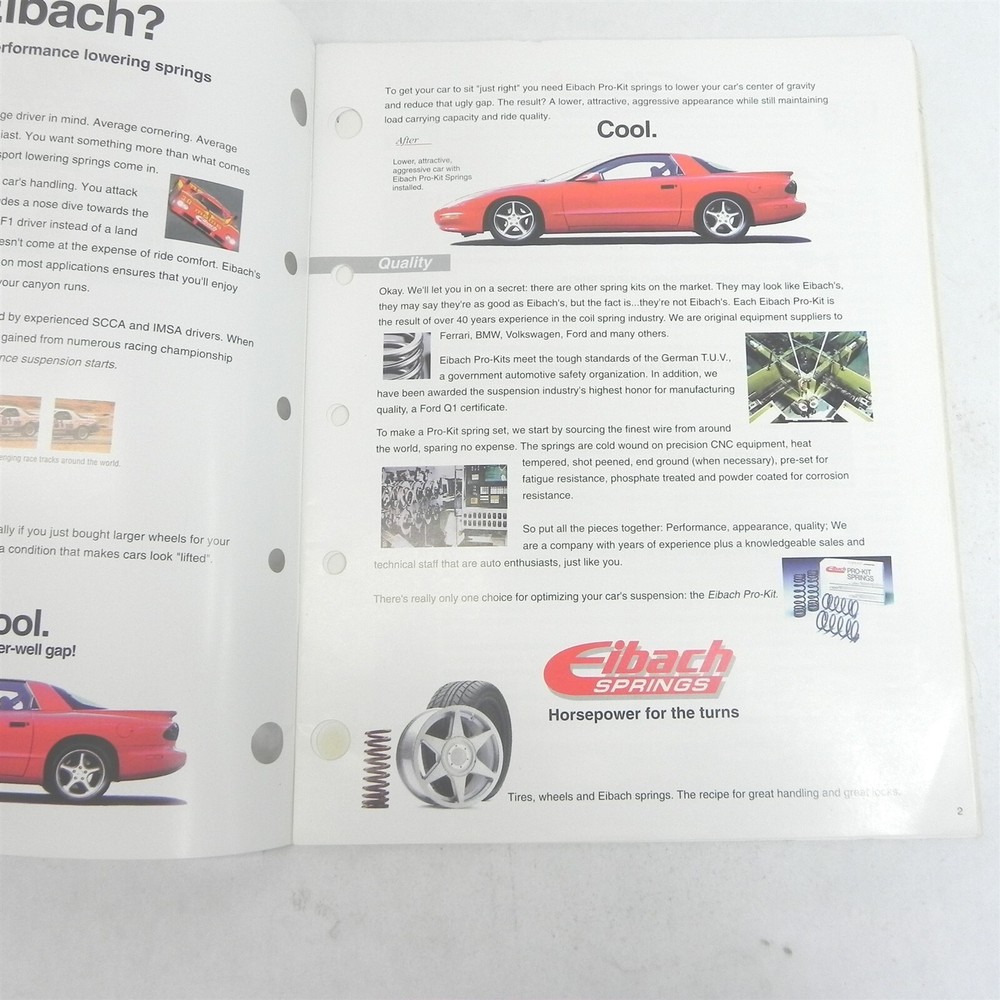 1994 EIBACH LOWERING PERFORMANCE SPRINGS PARTS ACCESSORIES CATALOG FITMENT GUIDE