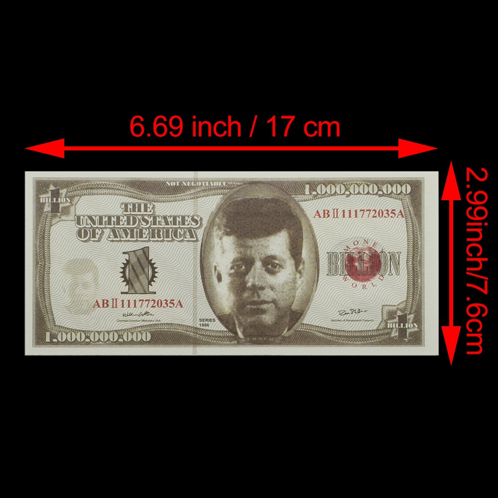 10pcs US Commemorative One Billion Dollars Banknote UV Reactive Serial Number