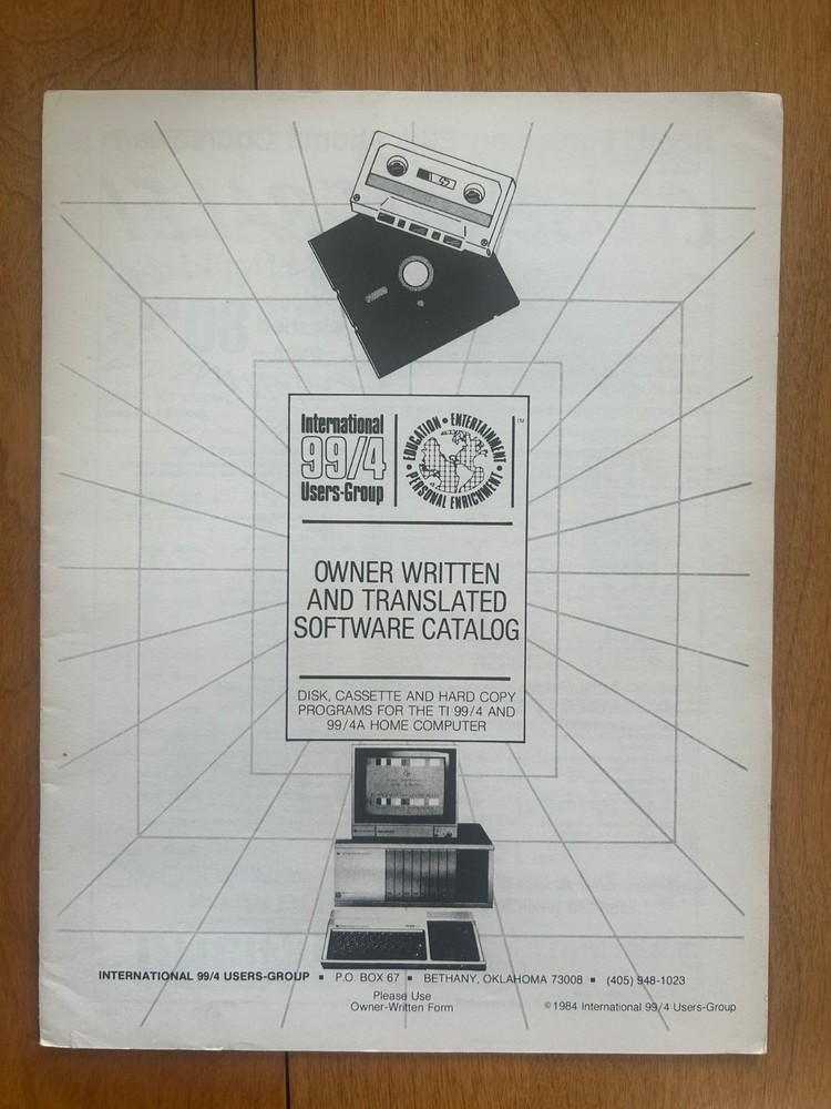 Vintage 1984 International 99/4 Users-Group Software Catalog