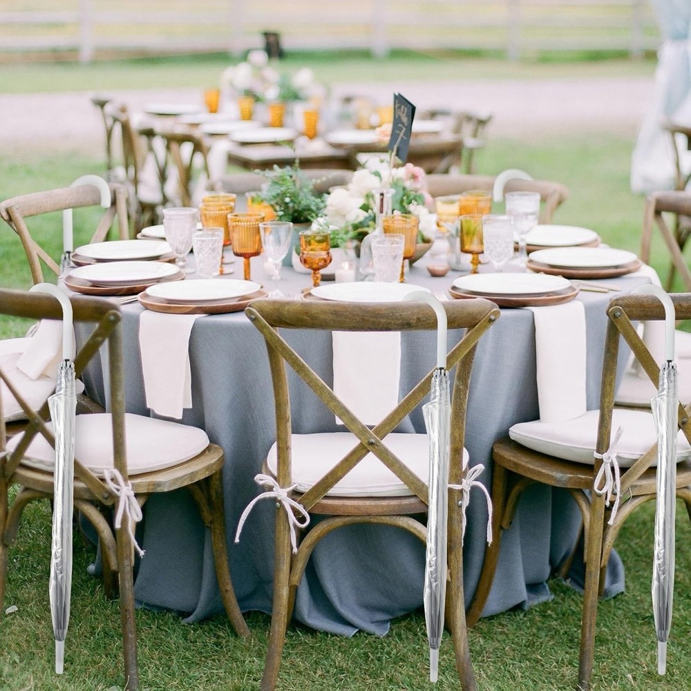 12 Pcs Wedding Umbrella Bulk,with J Hook Handle,Auto Open Stick Clear...