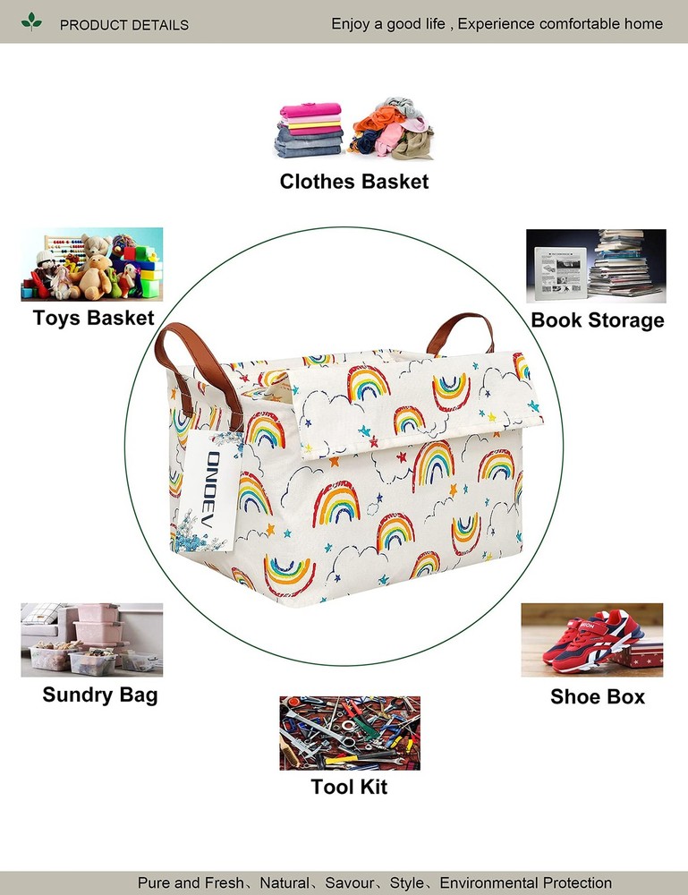 ONOEV Rectangular 14.9x10.2x9.05 Inch (Pack of 1), REC rainbow with lid