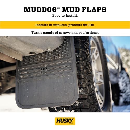 Universal Muddog Mud Flaps | Rubber Front Mud Flaps - 12" w/Weight - Black |
