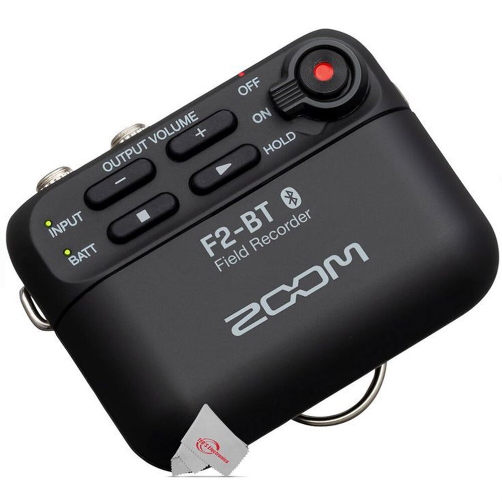 Zoom F2-BT Ultra Compact Bluetooth Field Recorder + Microphone Accessory Bundle