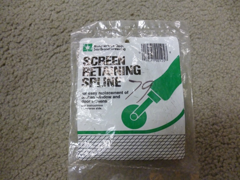 Screen retaining spline.  1/8" x 25'