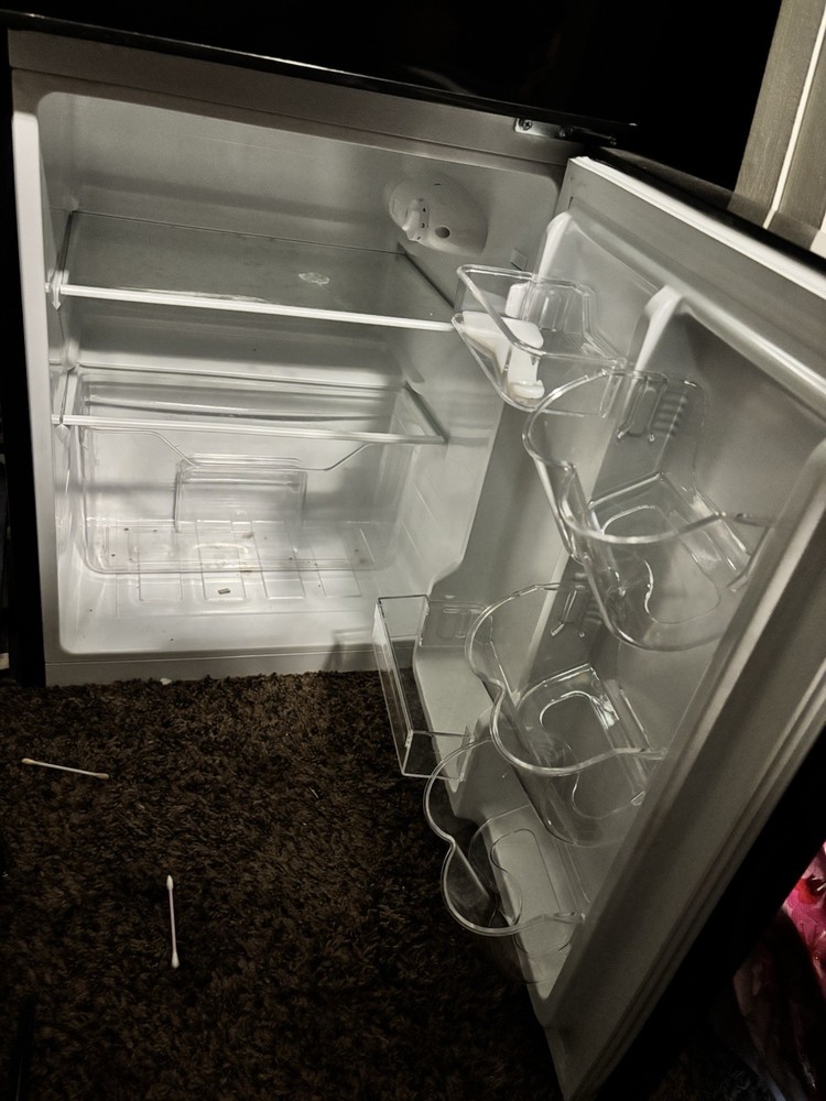 Frestec Black Mini Fridge 2 Doors Freezer Compartment Adjustable Shelves