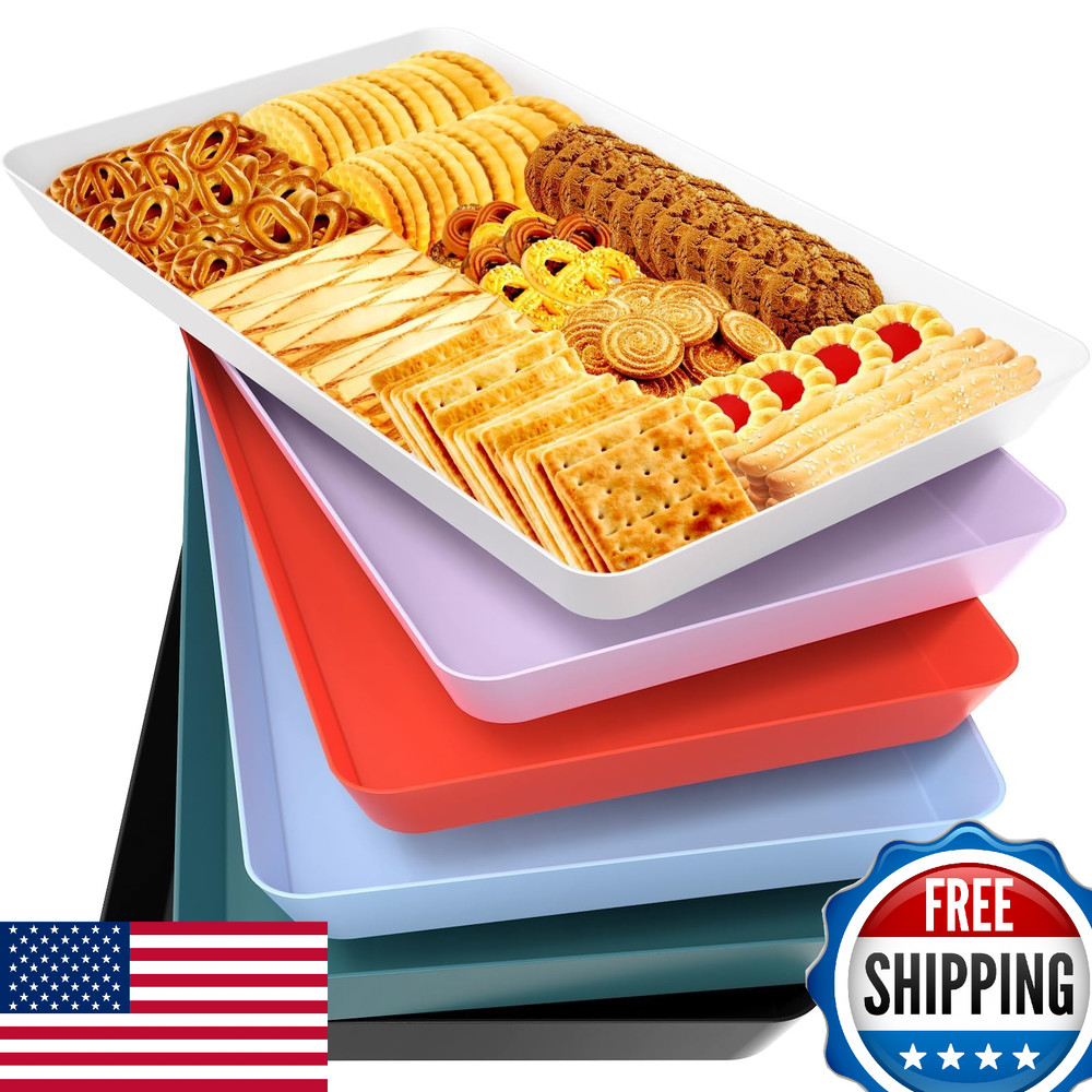 WOWBOX 6-pc Serving Tray Set for Entertaining Platters – Snacks, Fruit, Desserts