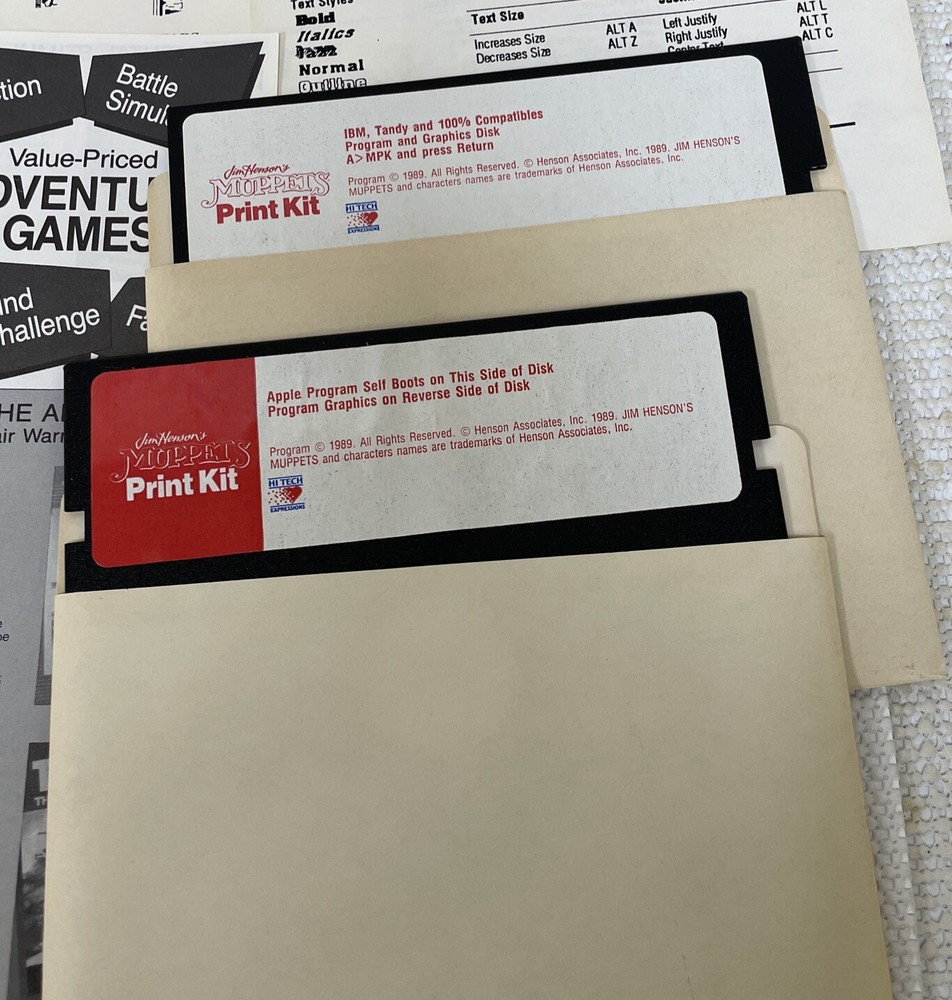 Jim Henson's Muppets Print Kit (PC/Commodore 64, 1989) Complete