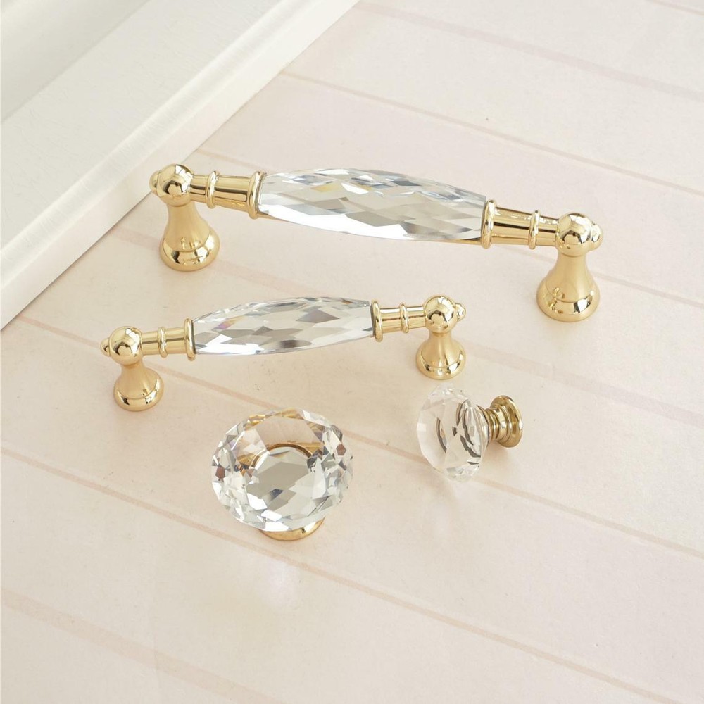 3.75" 5"Gold Crystal Dresser Knobs Drawer Handle Pulls Cupboard Cabinet Handle