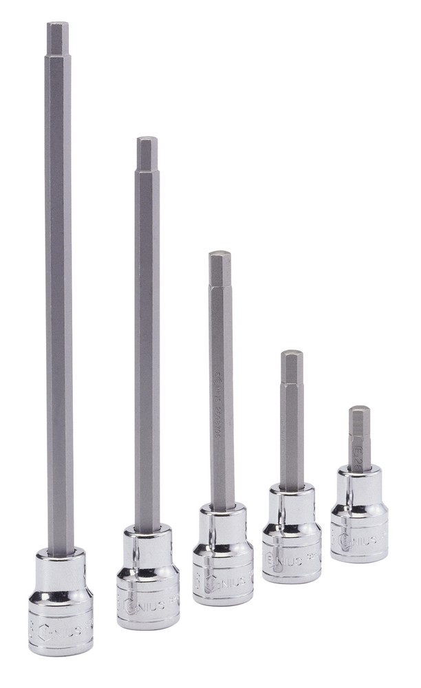 Genius Tools 3/8" Dr. 7/32" Hex Bit Socket, 140mmL - 308+3614