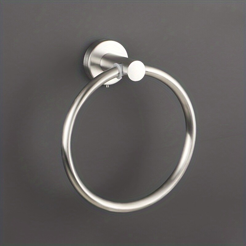 Brushed Stainless Steel Towel Ring - Rustproof Wall Mounted Bathroom Hardware