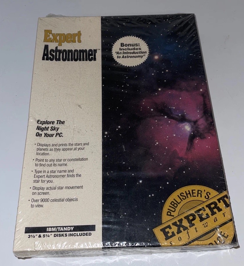 Expert Astronomer - Expert Software (PC, 1991) New - READ