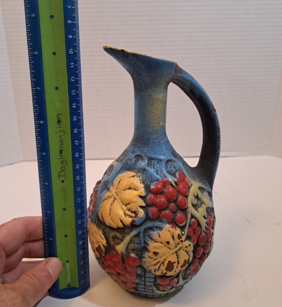 Grapevine Design Pottery Pitcher