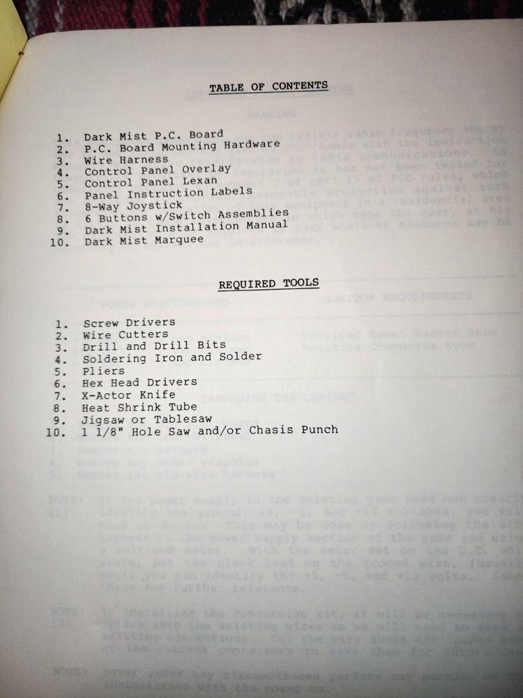 Darkmist Arcade Manual World Games