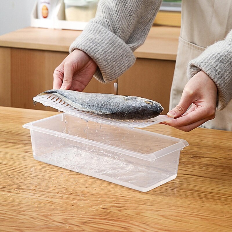 Stackable Fruit Storage Containers for Fridge Removable Drain Tray Containers