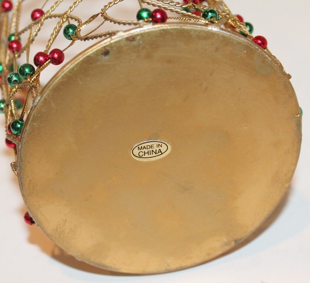 Holiday Wine Bottle Holder - Beaded - 4" Diameter
