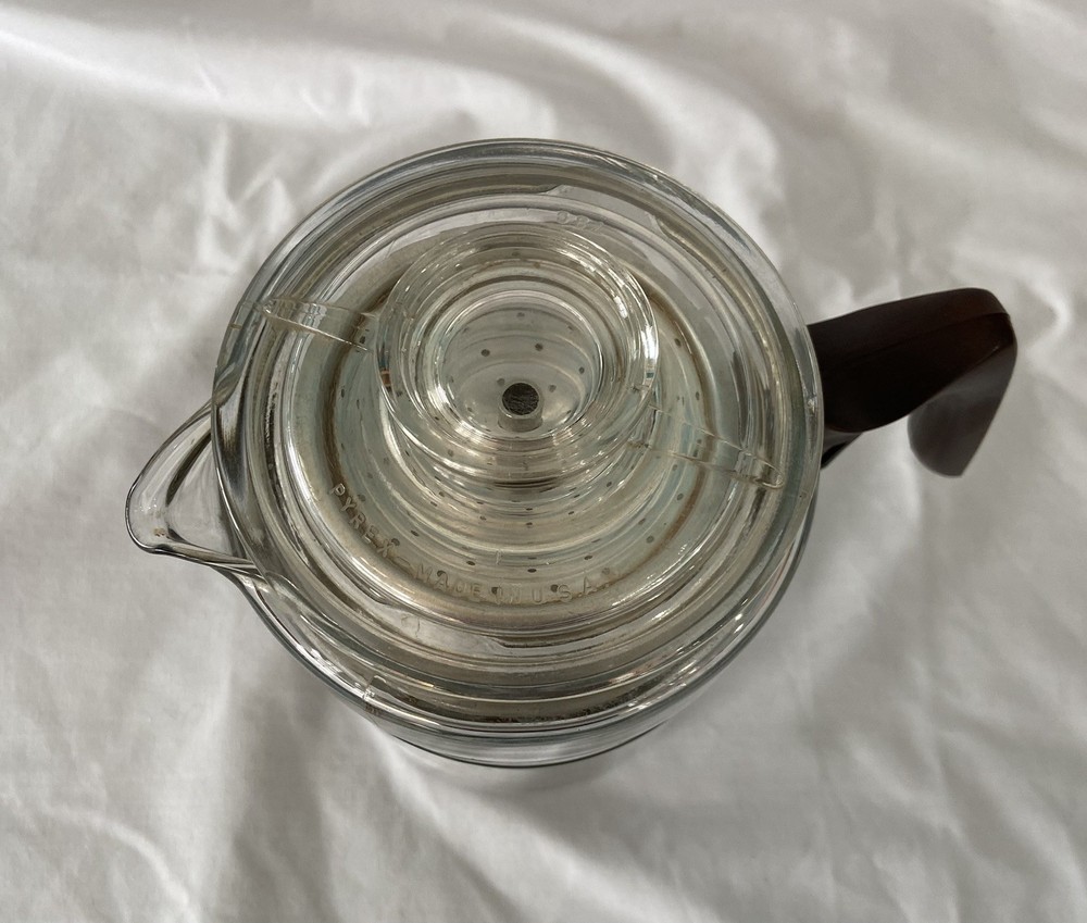 Vintage Pyrex Flame Ware Complete Stove Top Percolator With Bakelite Handle