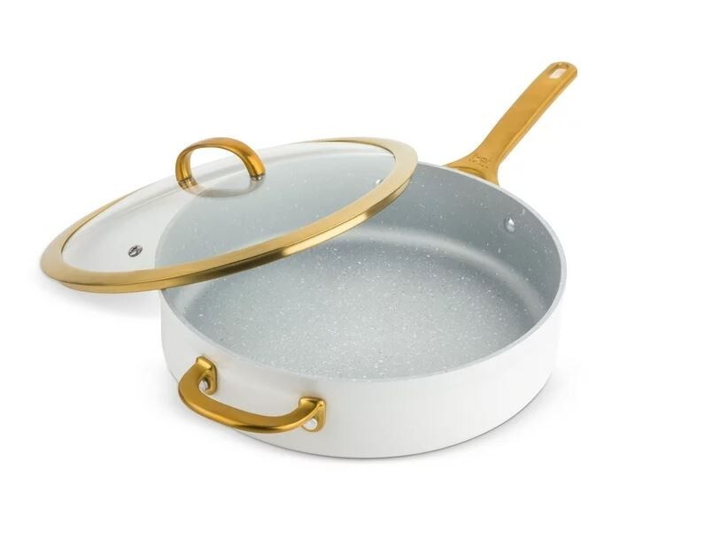 Thyme & Table Nonstick 4.5 QT Supreme Saute Pan, Cream