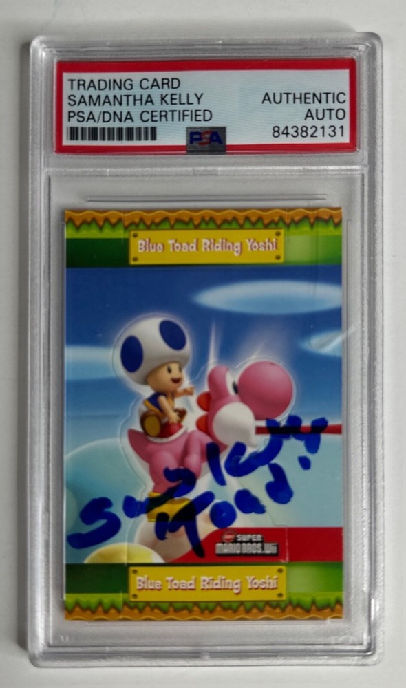 Samantha Kelly Signed Mario Bros Toad Trading Card 'Toad' Slabbed PSA 84382131