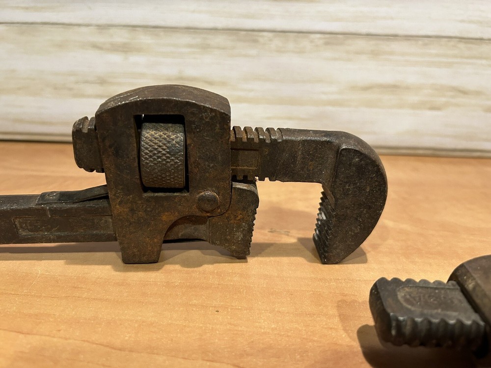 2 Vintage Dunlap Pipe Wrenches lot USA Made