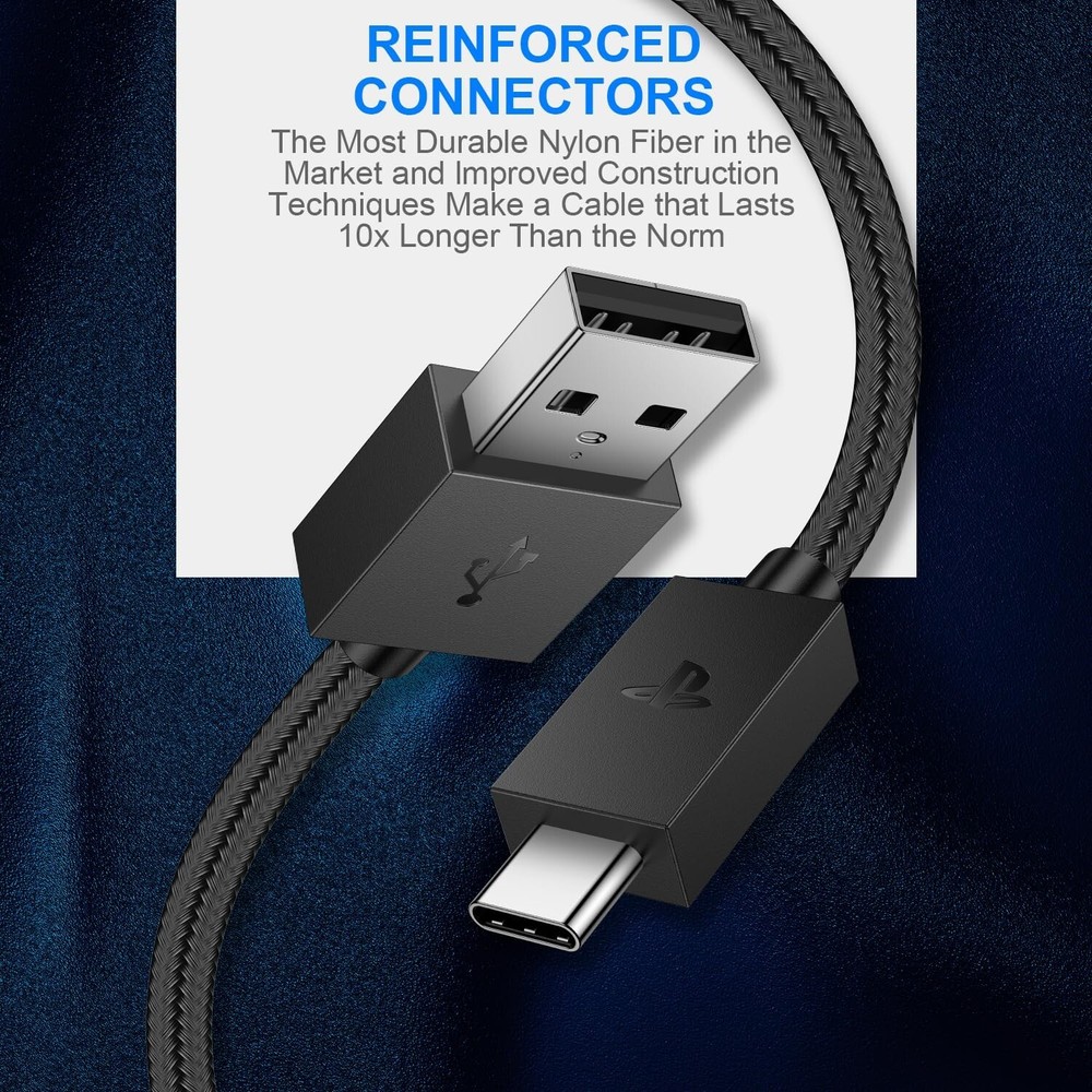 PS5 Controller Charger – 10FT OEM Original 3A Fast Charging Cable USB C to