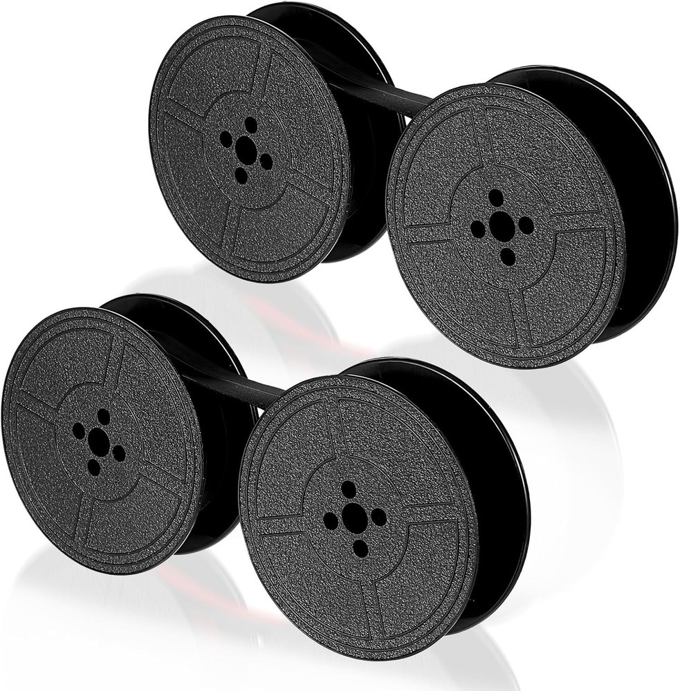 Universal Typewriter Ribbon Twin Spool Replacement Pack Black Ink (2 Pcs)