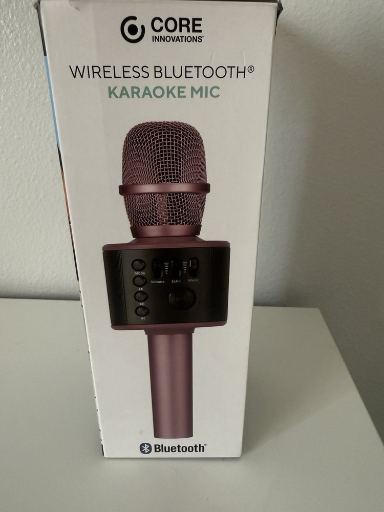 Core Innovations Wireless Bluetooth Karaoke Microphone — model KRMC101RG