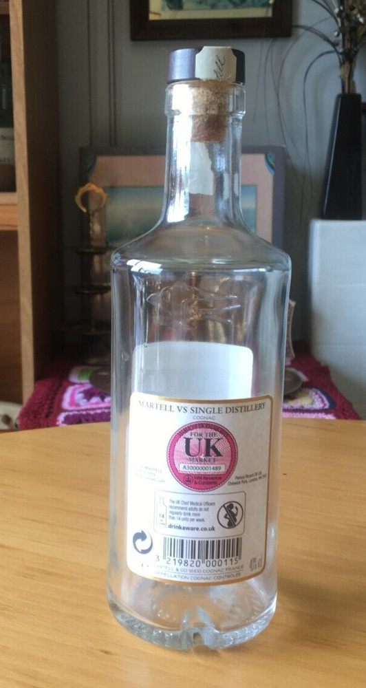 EMPTY MARTELL COGNAC 35CL BOTTLE