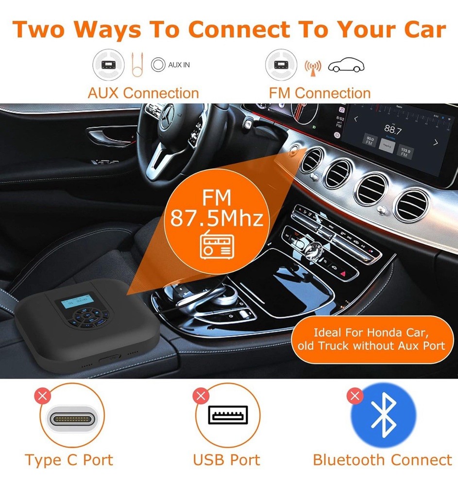 CD Player Portable, MONODEAL Bluetooth CD Player with Speakers and FM Transmitte