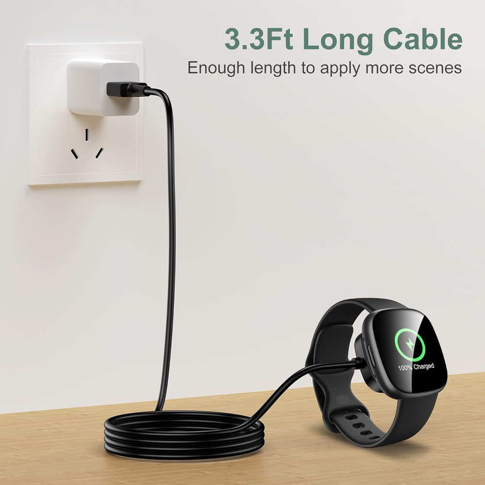 Versa 3 Charging Cable and Wall Plug Charger Compatible with Fitbit Versa 3 Smar