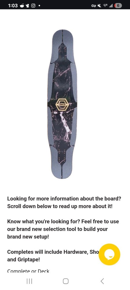 TRAVELOL MARBLE 46" LONGBOARD Dancing DECK