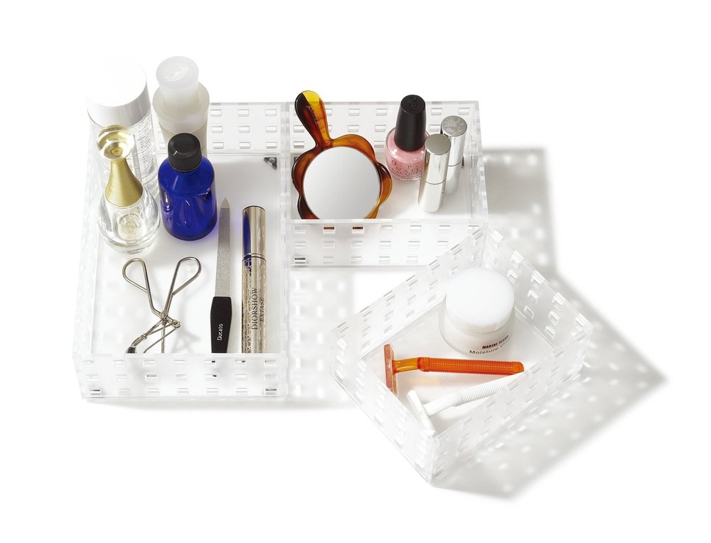 Like-it | Bricks set 90012 | Stackable Bins | Storage Translucent White