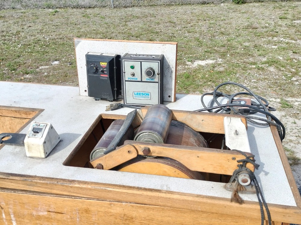Custom Leeson Speedmaster Roller Press Table w Motor + Gearbox - 4 Cable or Wire