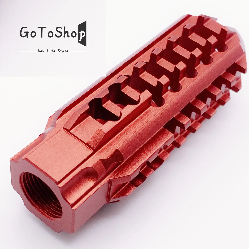 Muzzle Brake keleton Low Concussion Compensator 1/2x28 for 9mm Aluminum Red