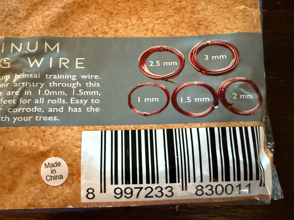 Anodized Aluminum Bonsai Training Wire 5-Size Starter Set
