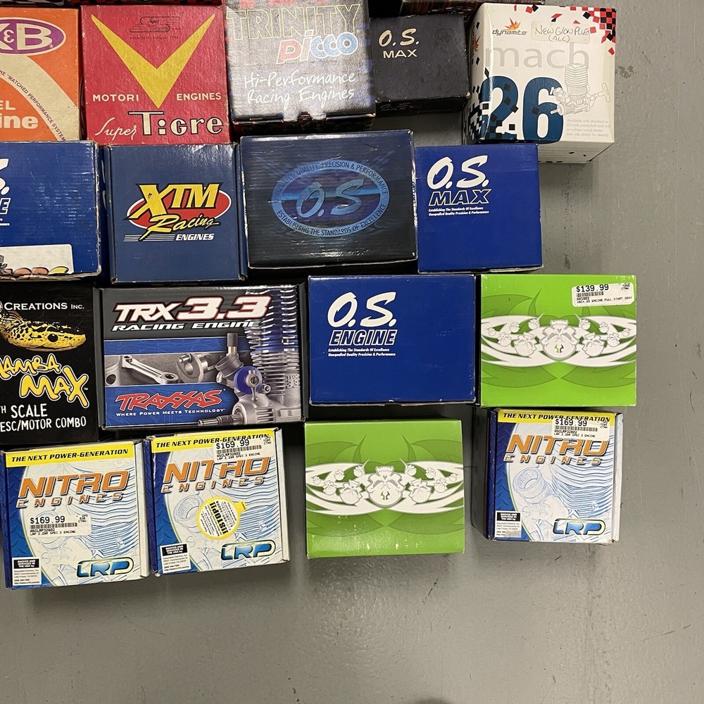 Vintage RC Nitro Engine Assorted Box Lot 26-CT Remote Control NO ENGINES Motor