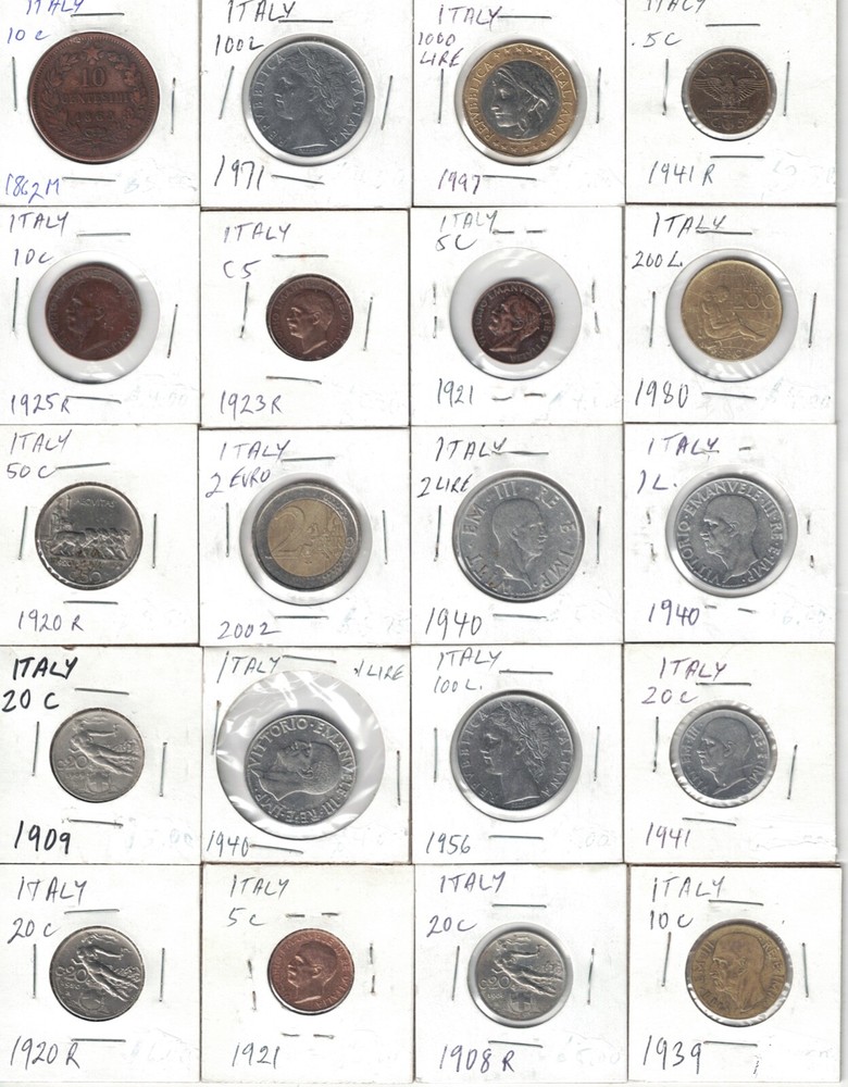 LOT OF ITALY COINS.