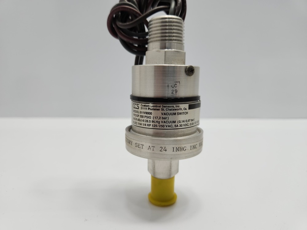 CUSTOM CONTROL SENSORS CCS 611V8000 VACUUM SWITCH 250 PSIG