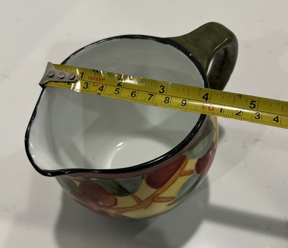 NICE 1910 Limoges Signed Hand Painted Crabapple Pitcher 4”
