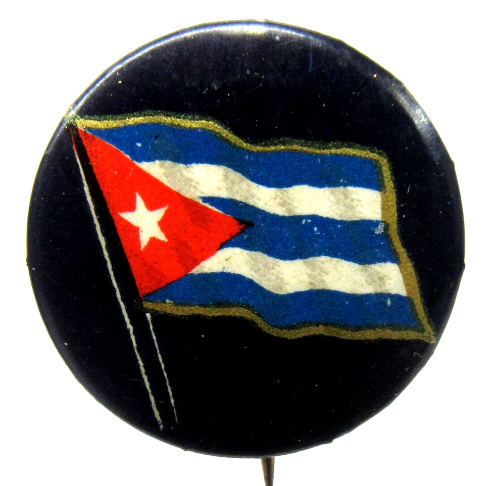 1890's CUBAN FLAG 7/8" color celluloid pinback button ^