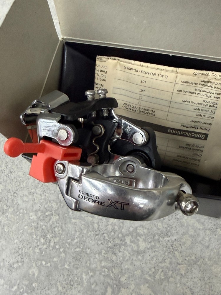 New NOS Shimano XT FD-M739 Front Der - 34.9 Clamp On / Bottom Pull