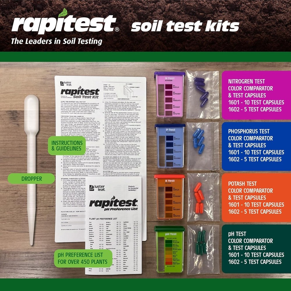 Complete Soil Testing Kit for pH and Nutrients, Great for Beginners and Experts
