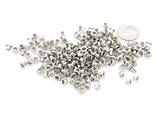 200PCS 2MM Tiny Grommets Eyelets - Self-Backing for Beads, Leather, Canvas, Silv