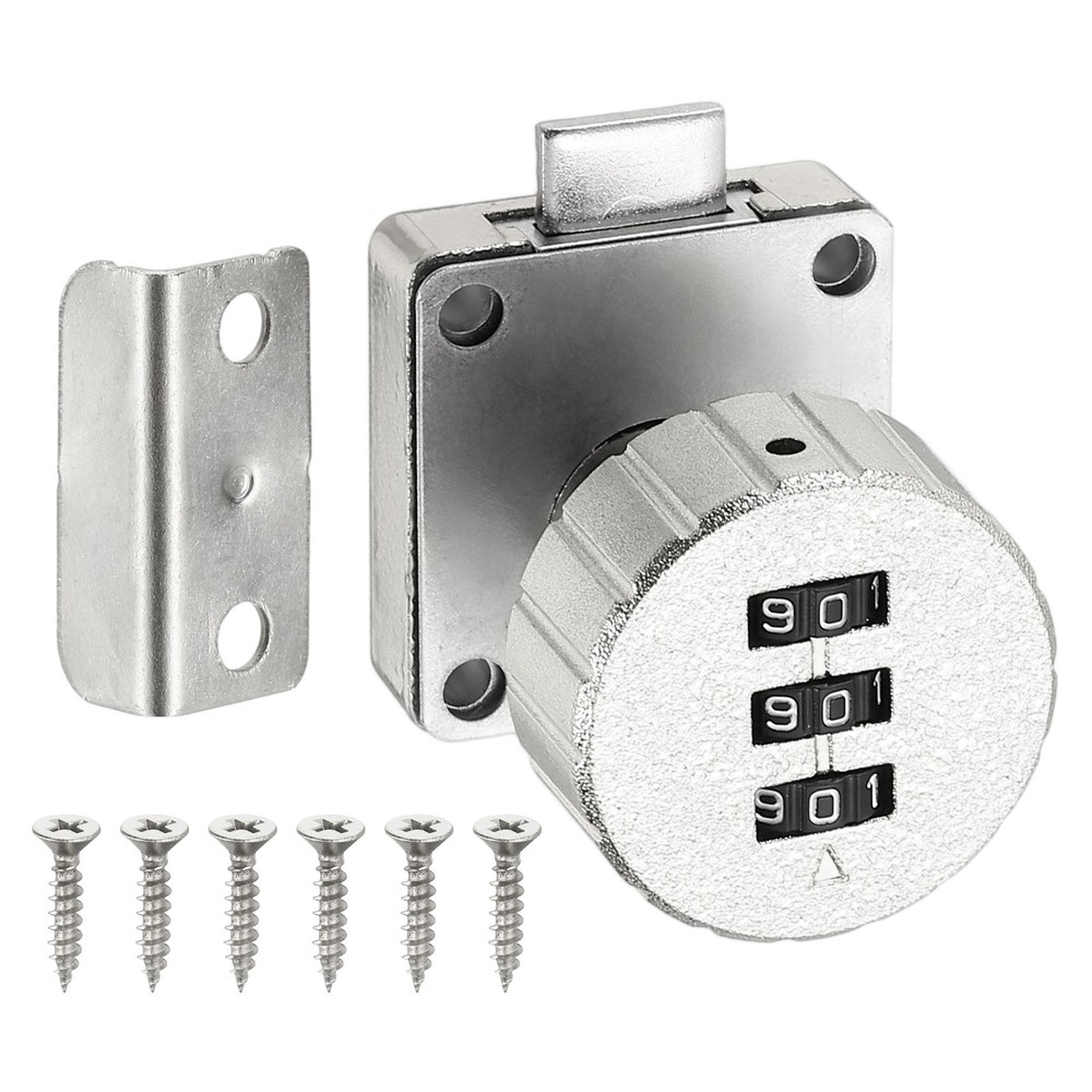 3/4 Inch Combination Cam Lock, Password Coded Cabinet Lock, Silver