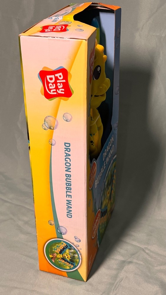 PlayDay Dragon Bubble Blowing Wand w/ Lights and Sounds Includes Bubble Solution