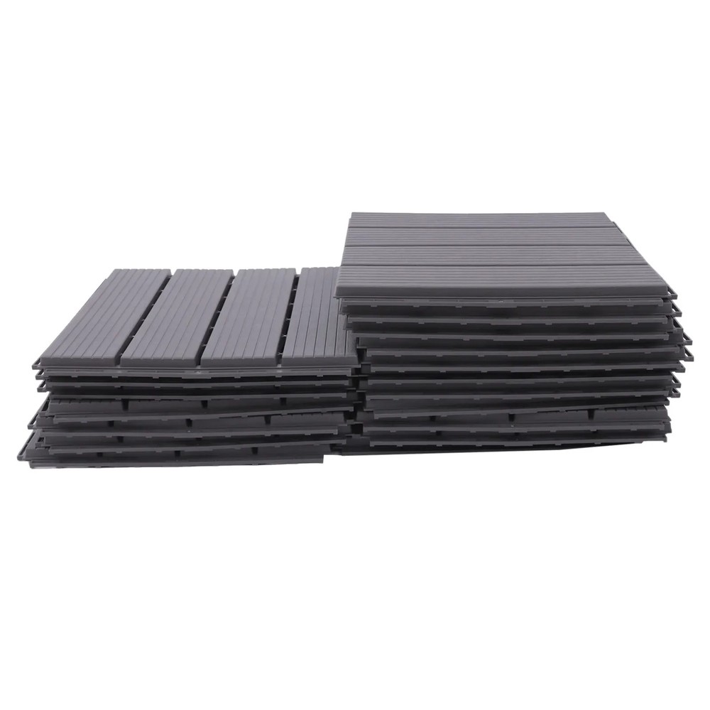Interlocking 12"x12" Plastic Composite Patio Deck Tiles Easy DIY Installation